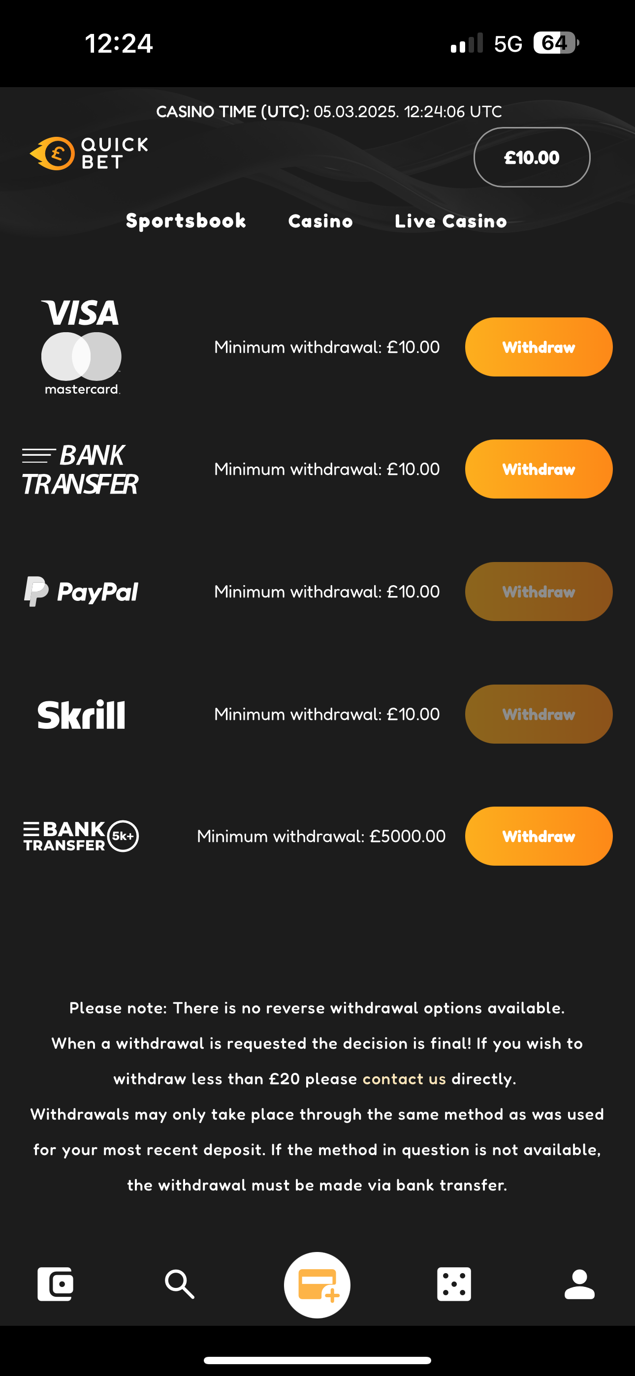 Quickbet Withdraw 1
