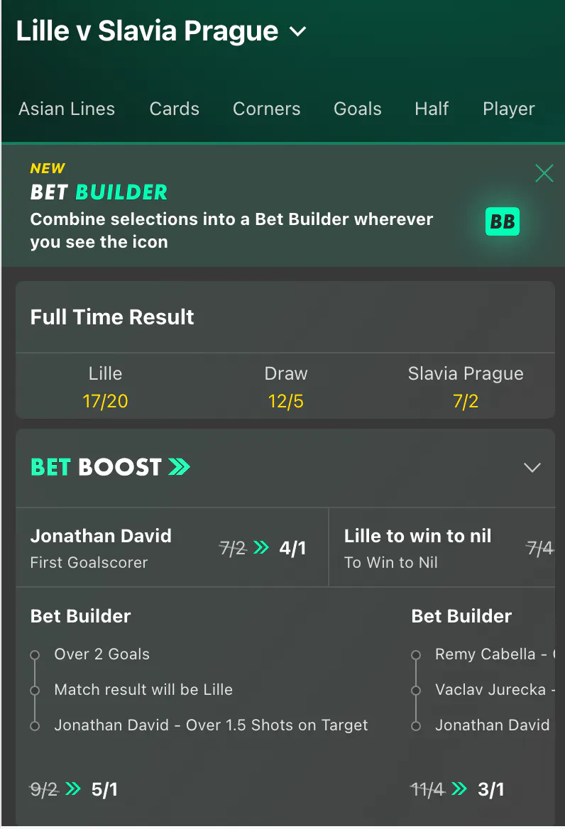 Bet365 Football Goalscorer Market 1