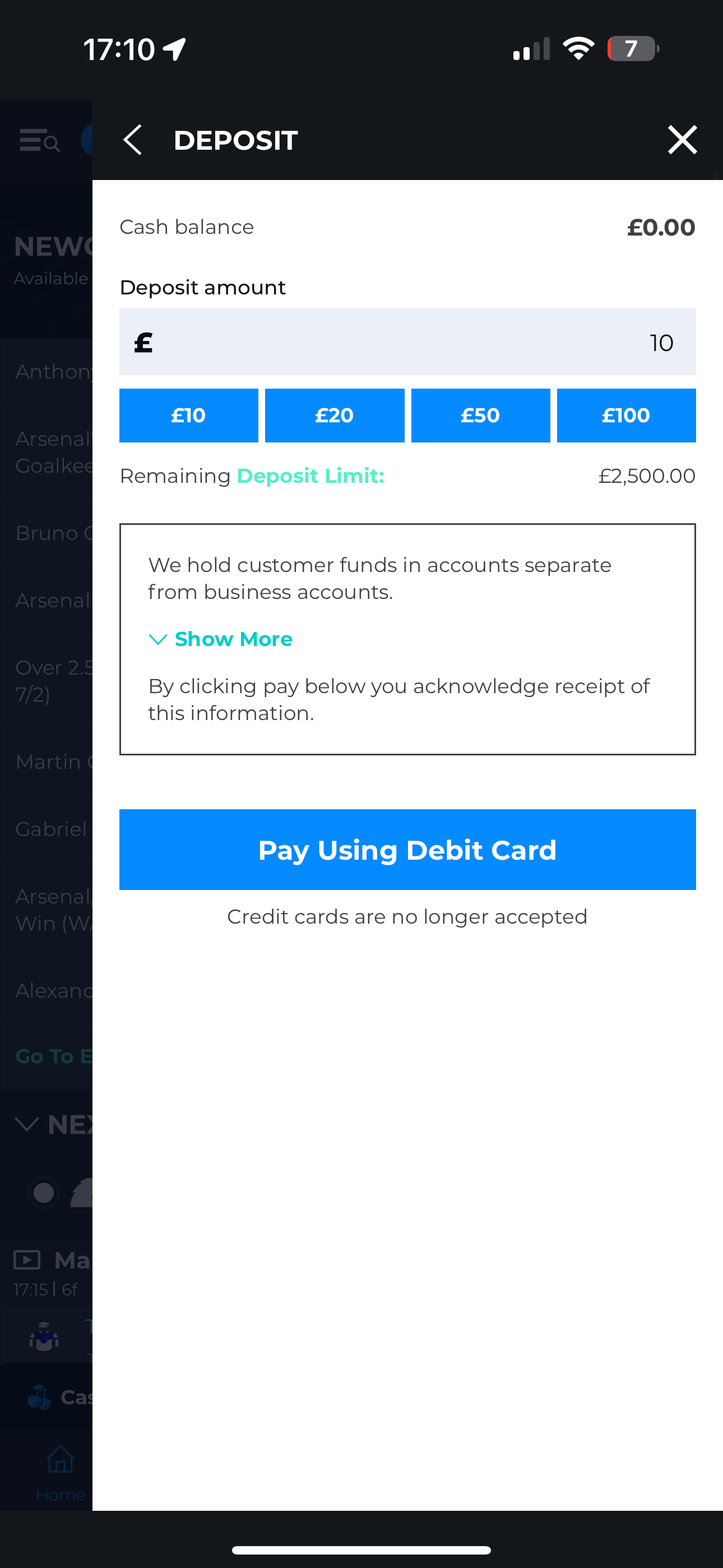 Rhino Bet Deposit 1