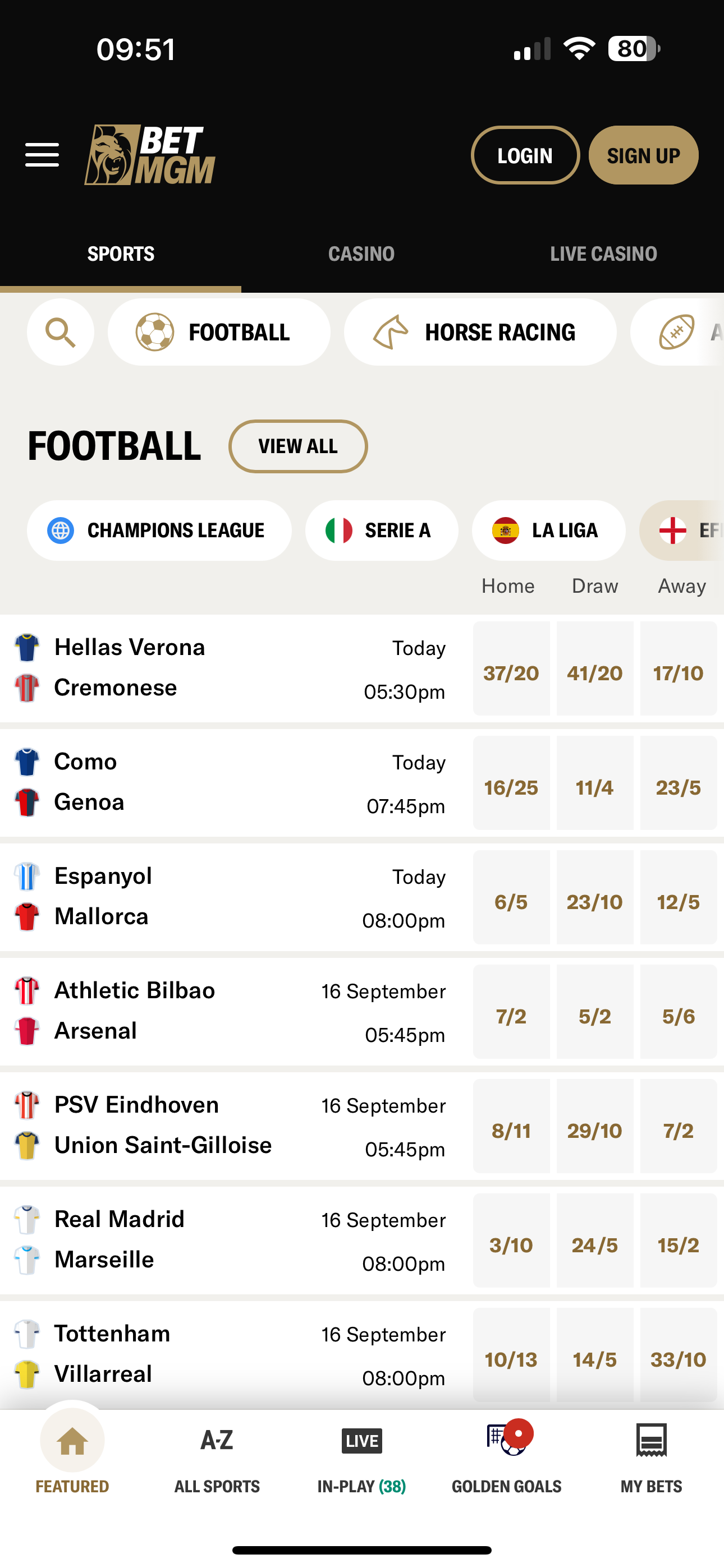 BetMGM Football