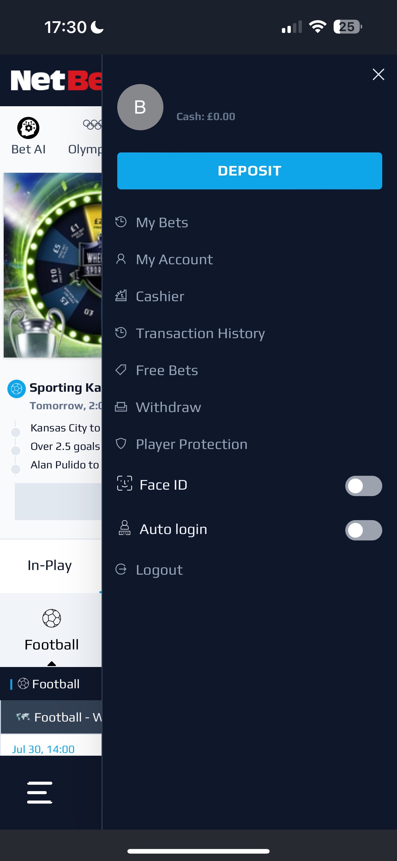 NetBet Deposit 1