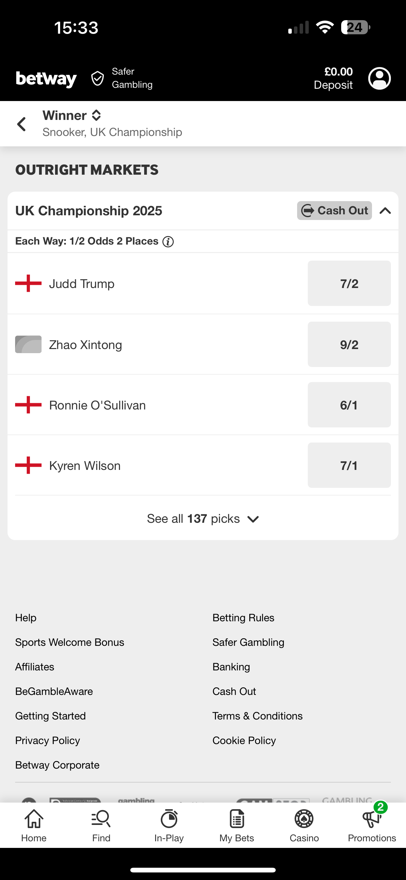 Betway Snooker