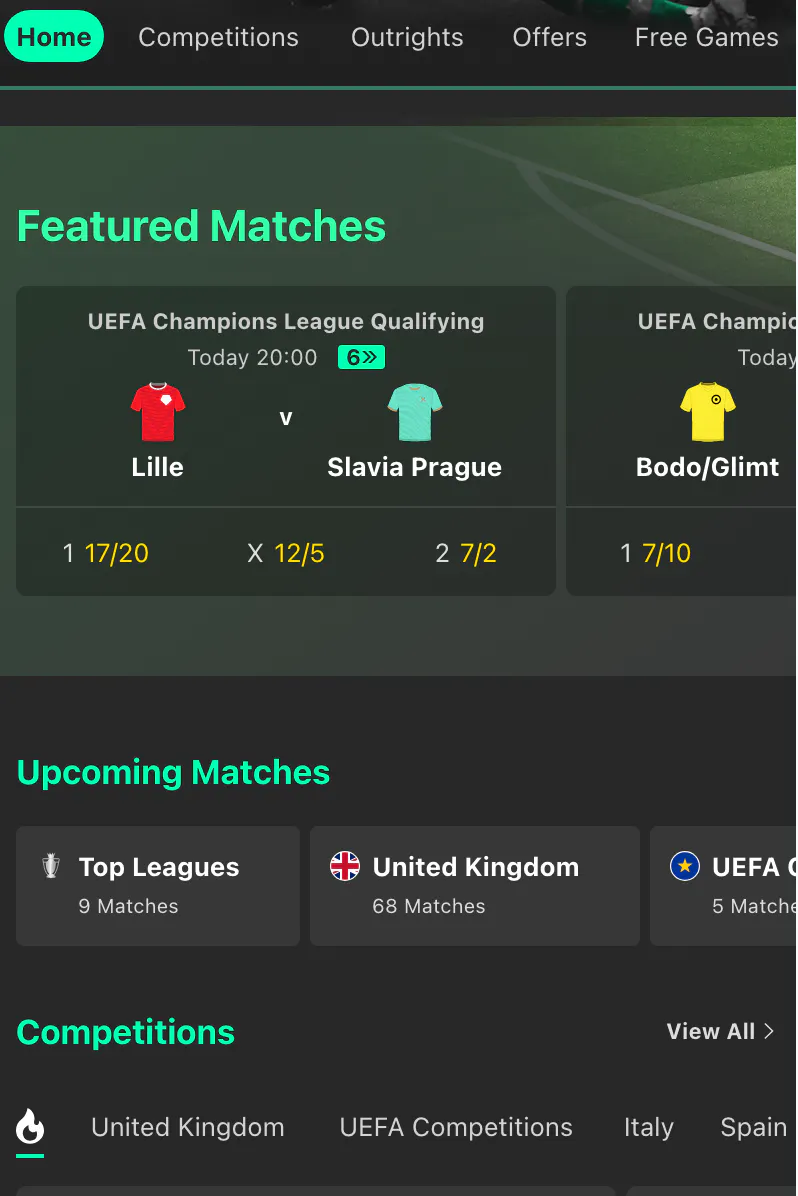 Bet365 Football Home