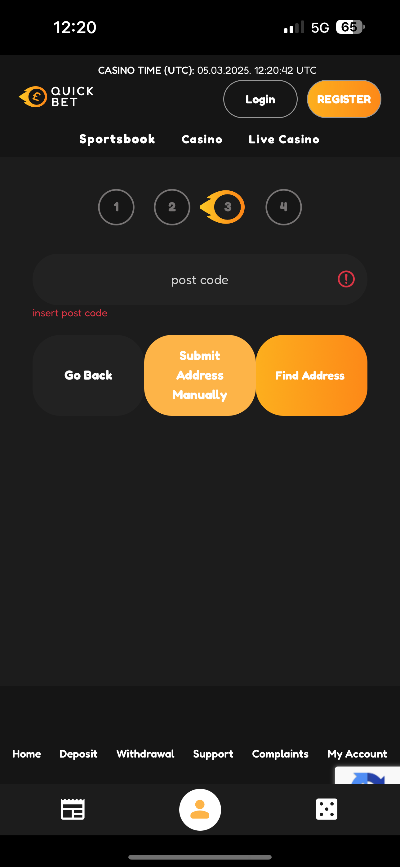 QuickBet Signup 3