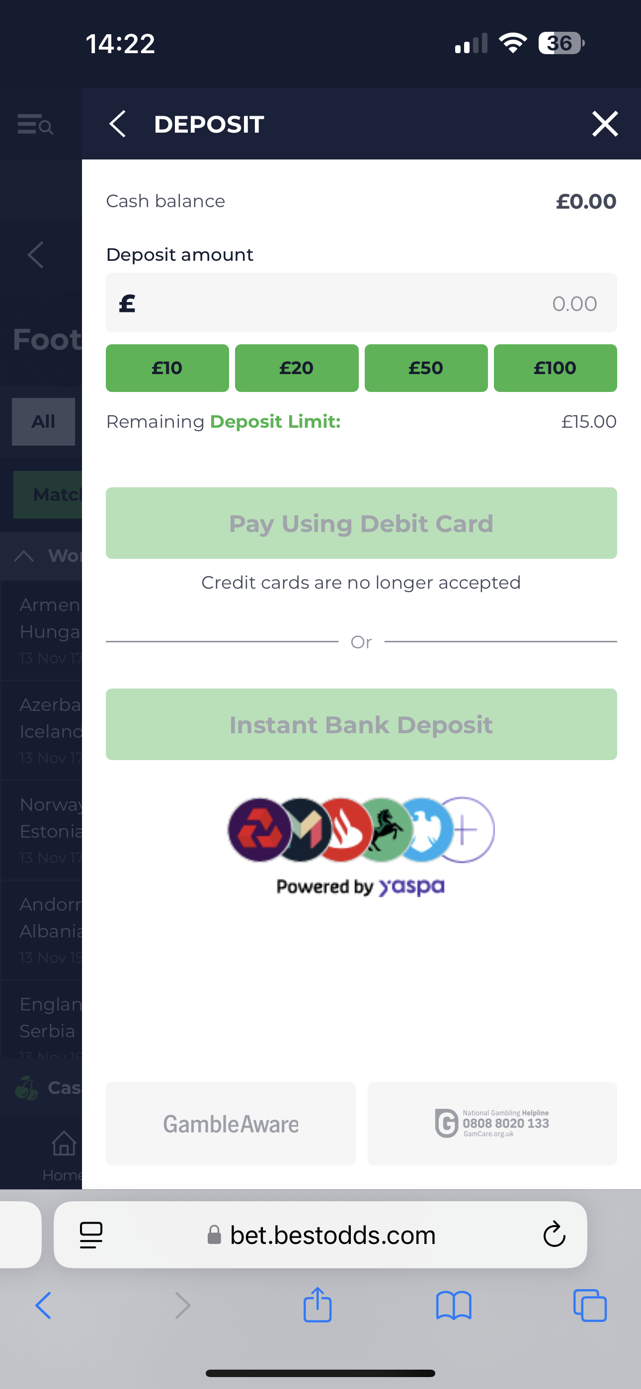 BestOdds Deposit 1