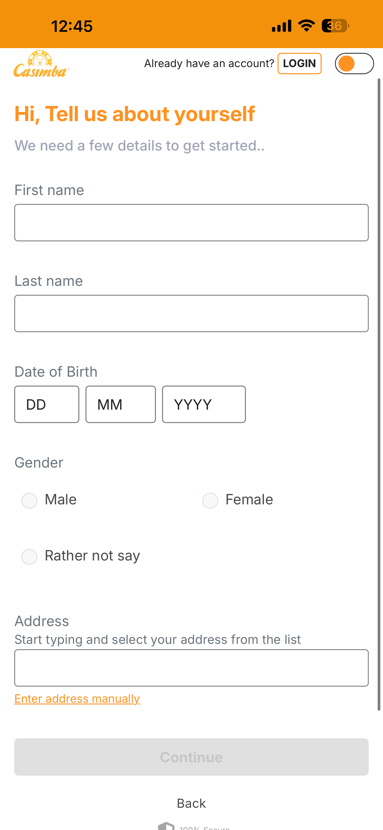 Casimba Sign Up 3