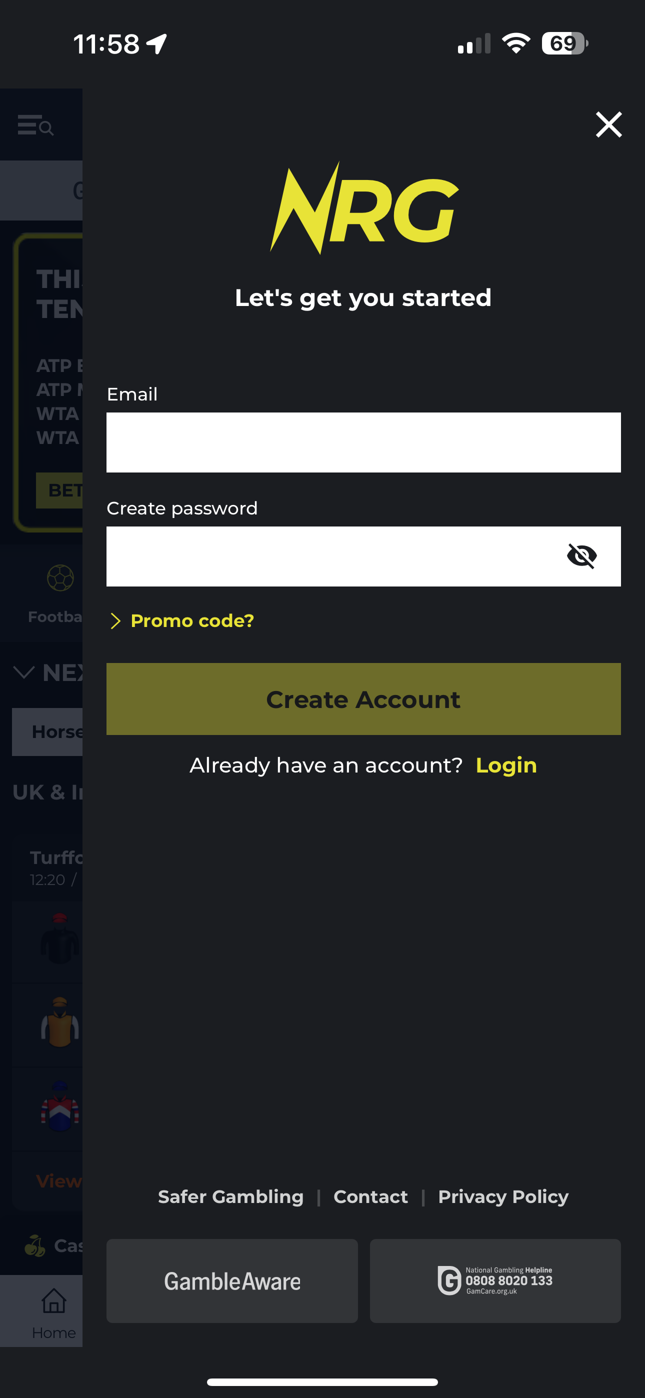 NRG Bet Sign Up 2