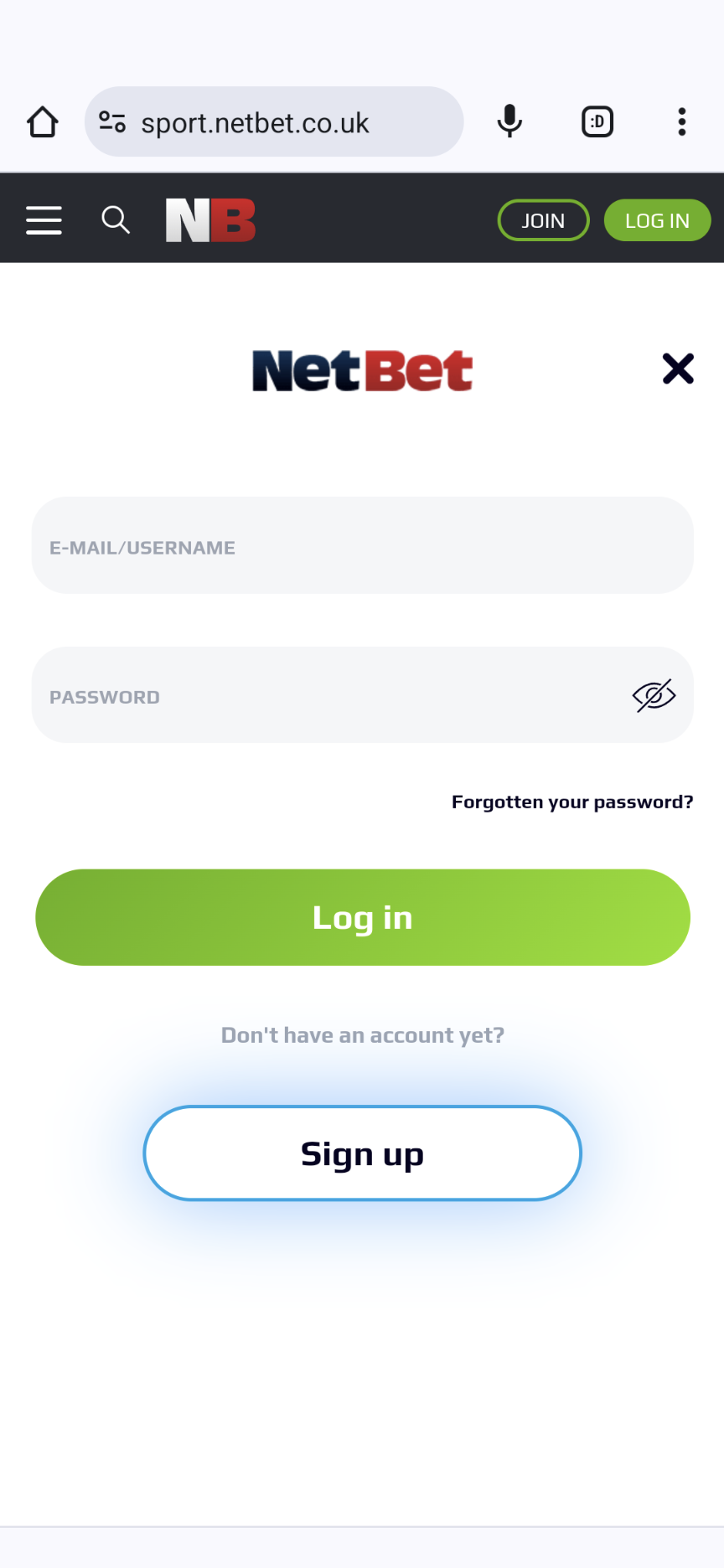 NetBet sign-up 1