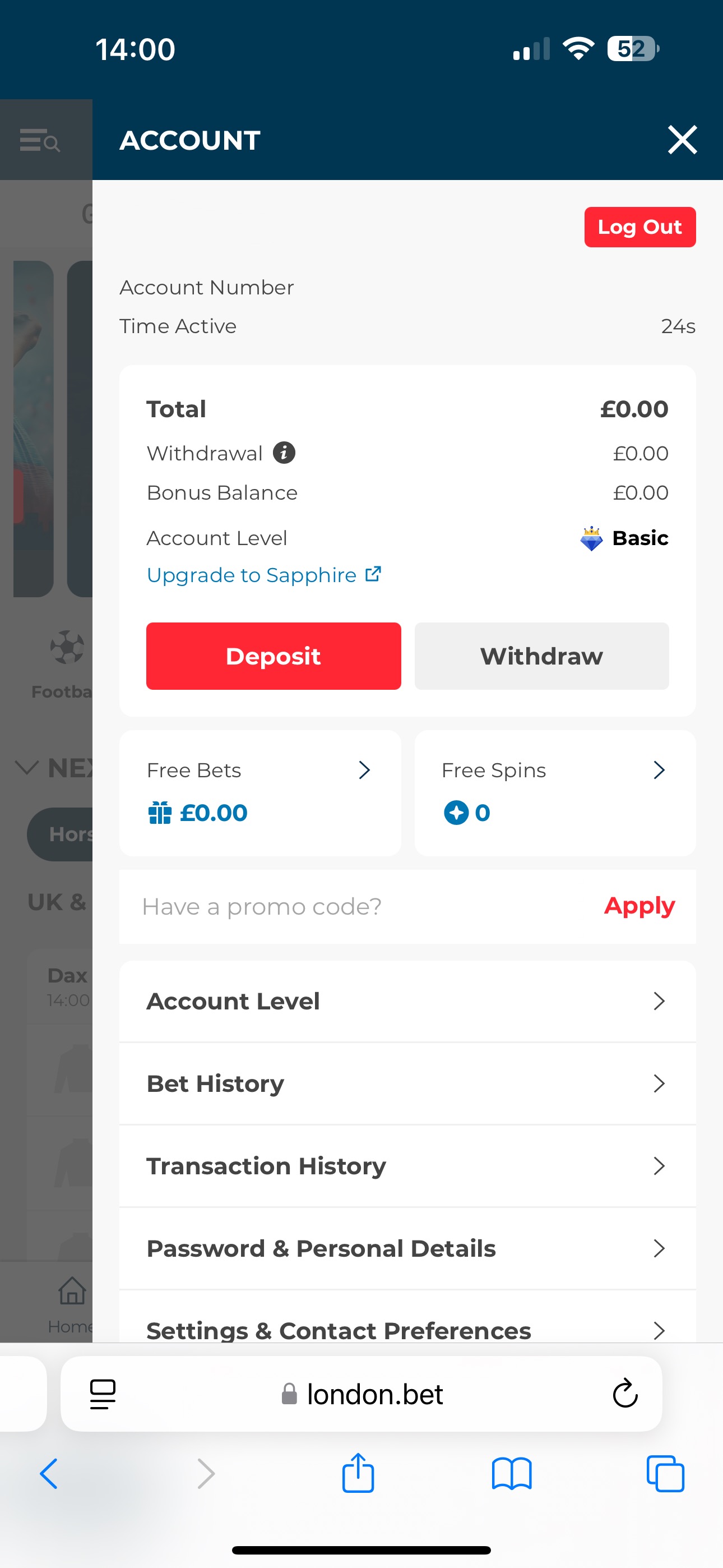 London Bet Profile