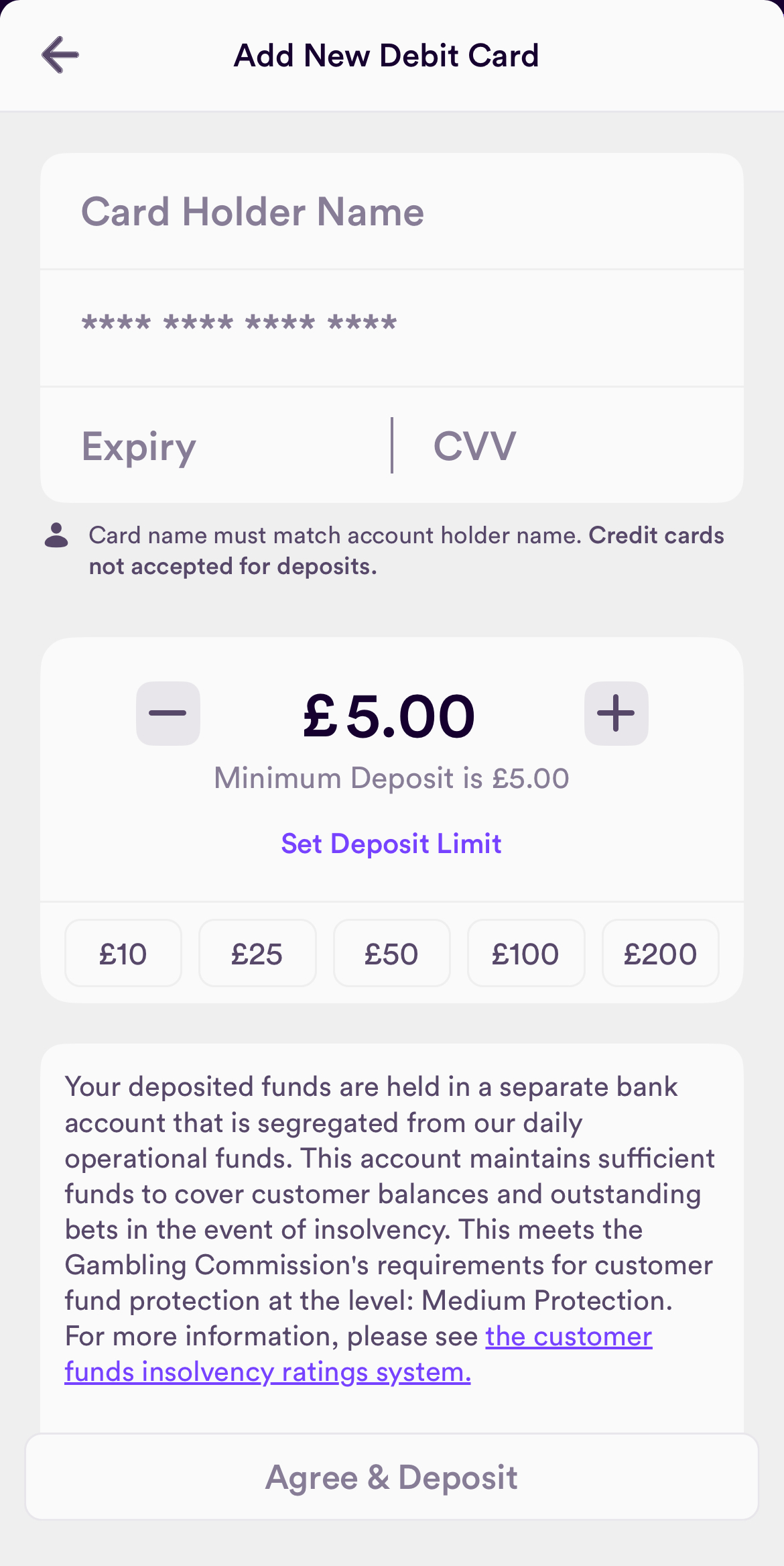 Dabble Deposit - Set Amount