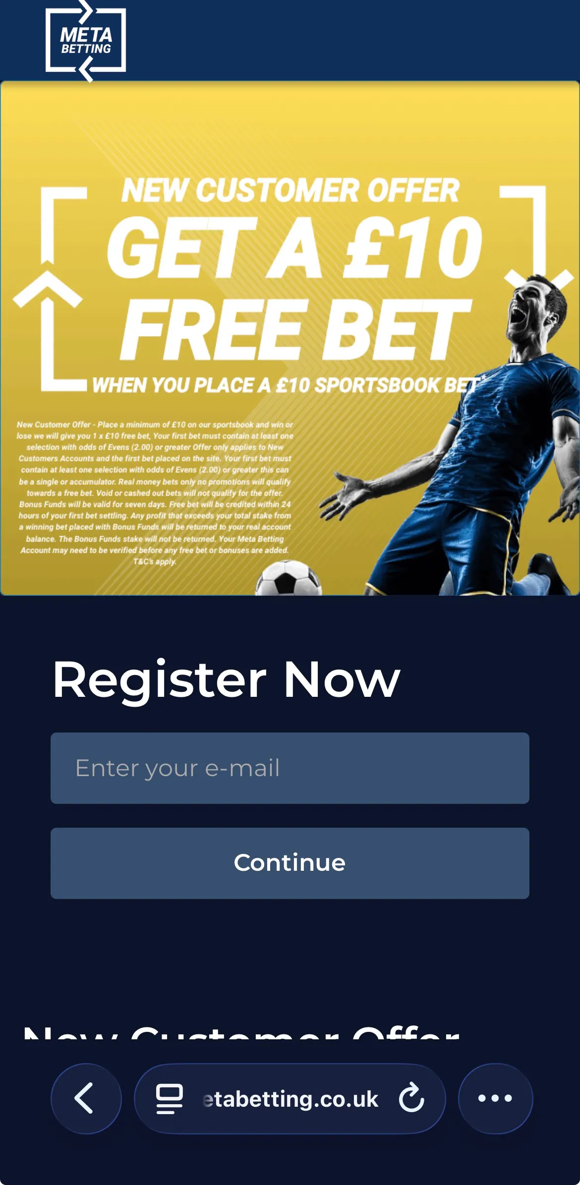 Meta Betting Registration 1