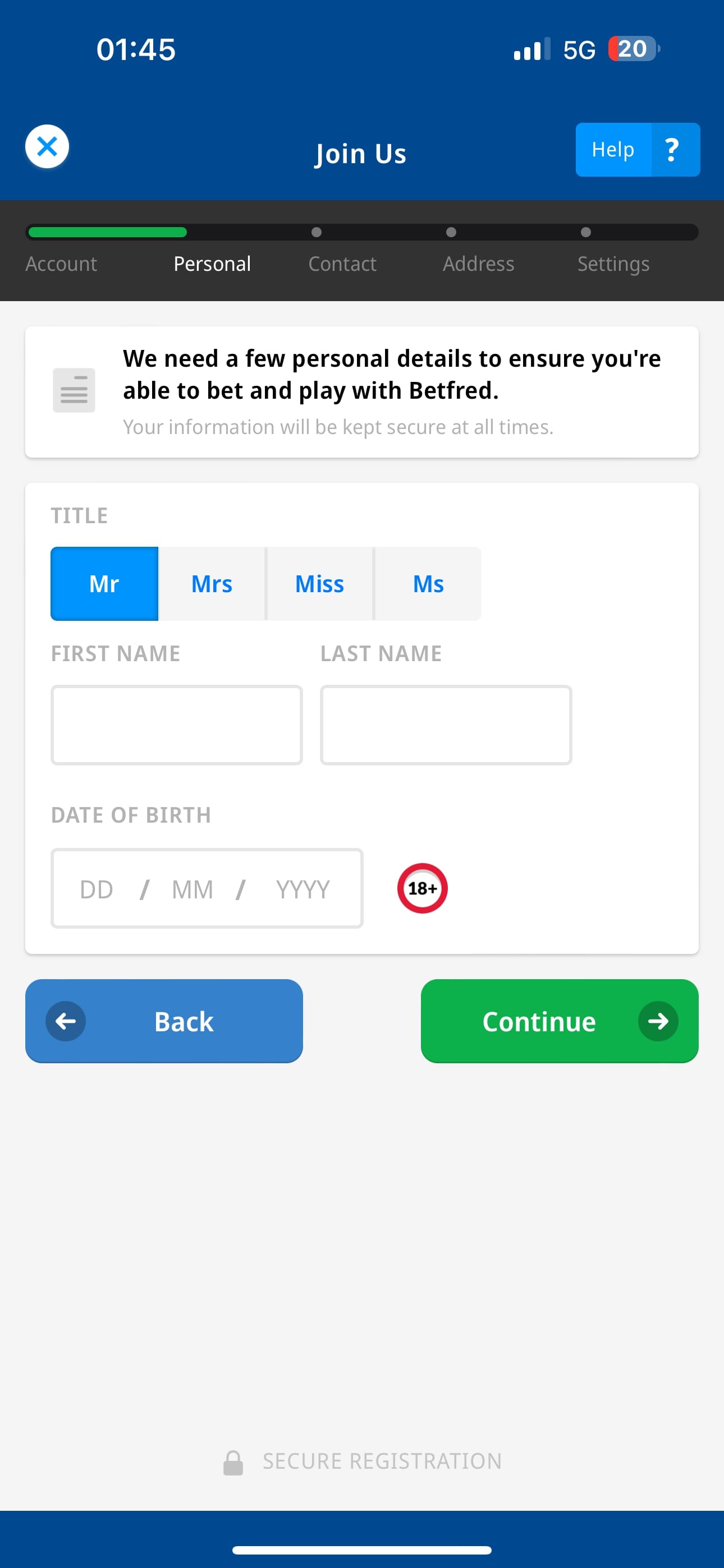 Betfred sign-up 3