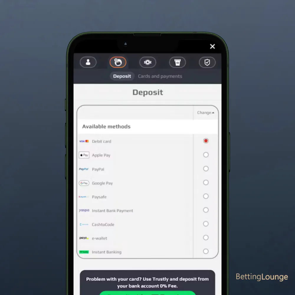 Visa deposit issue at Netbet