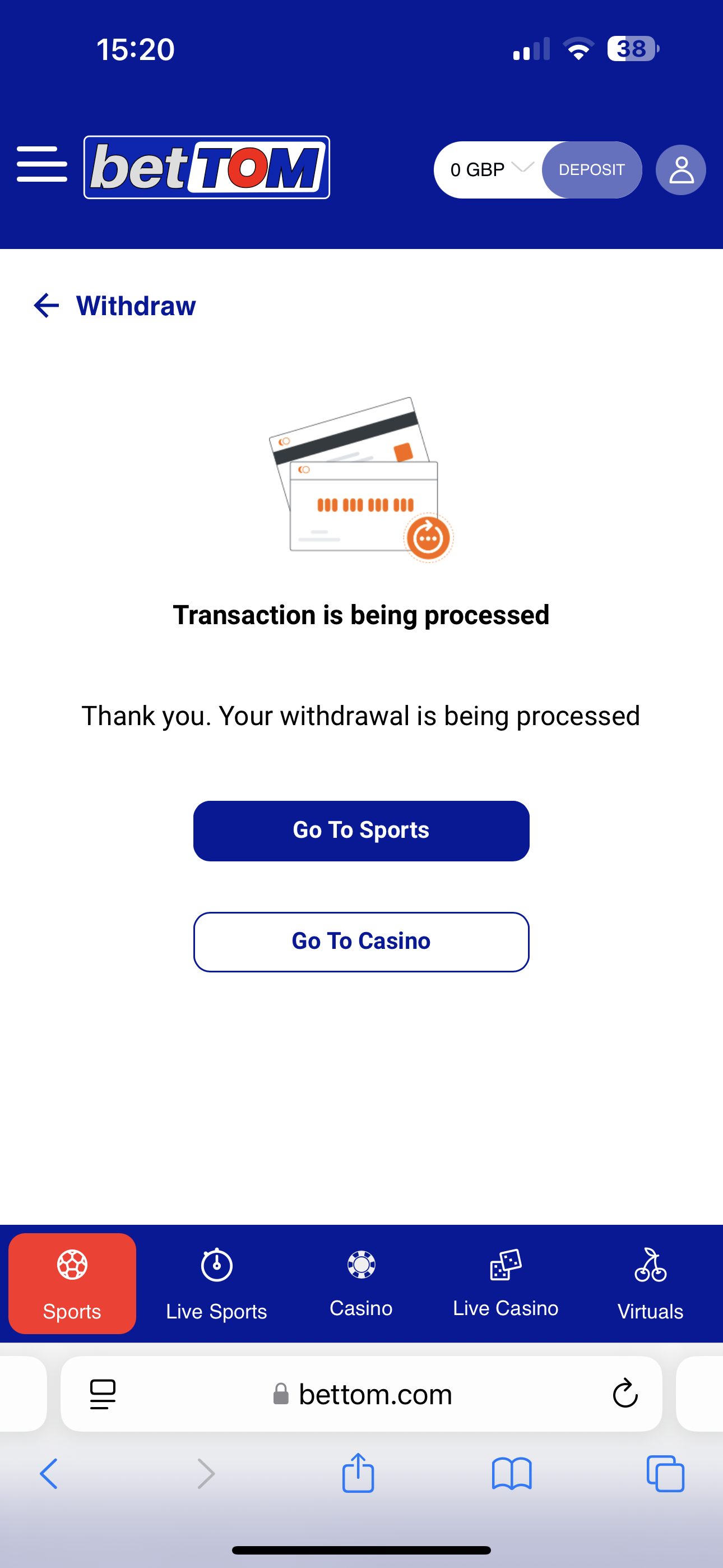 BetTom Withdraw 3