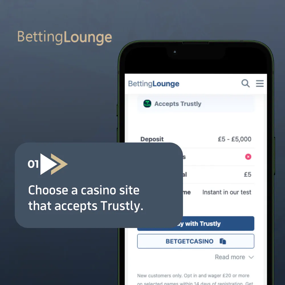 step 1: choose a trustly casino