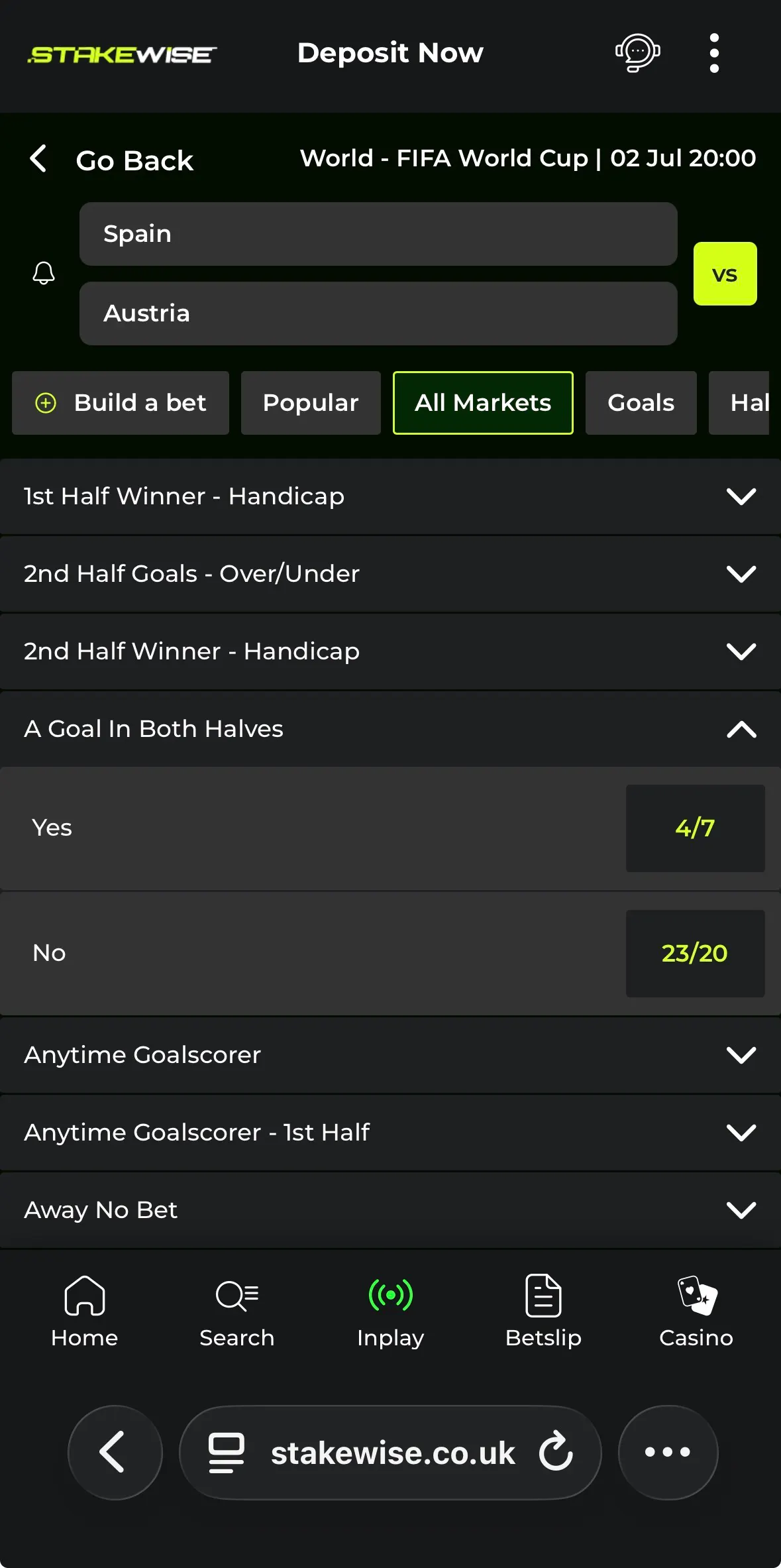 StakeWise Football Markets