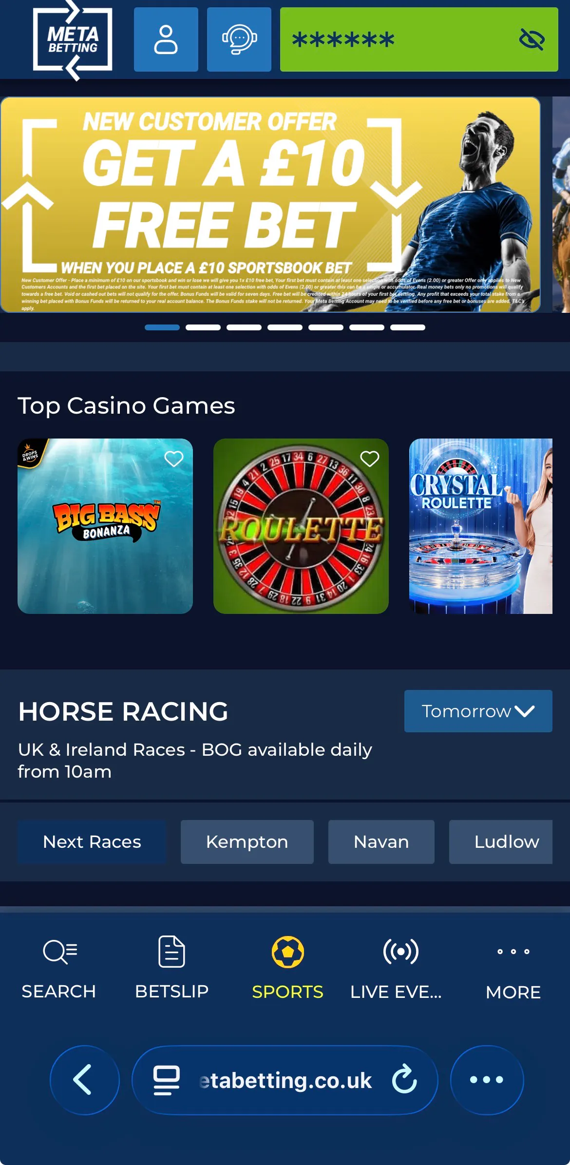 Meta Betting Deposit 1
