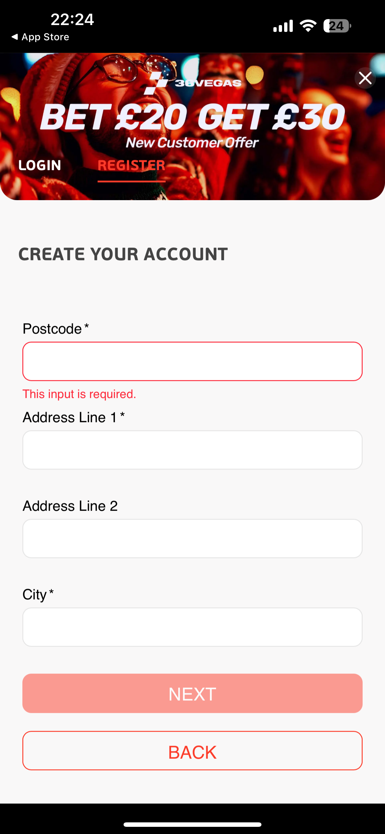 36Vegas Sign Up 4