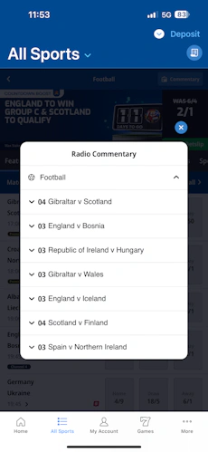 betfred app radio commentary