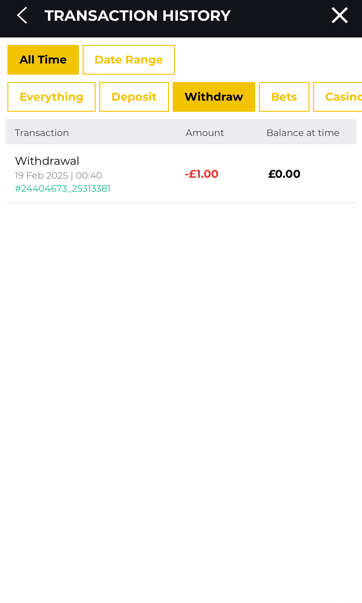 PricedUp Transaction Withdrawal