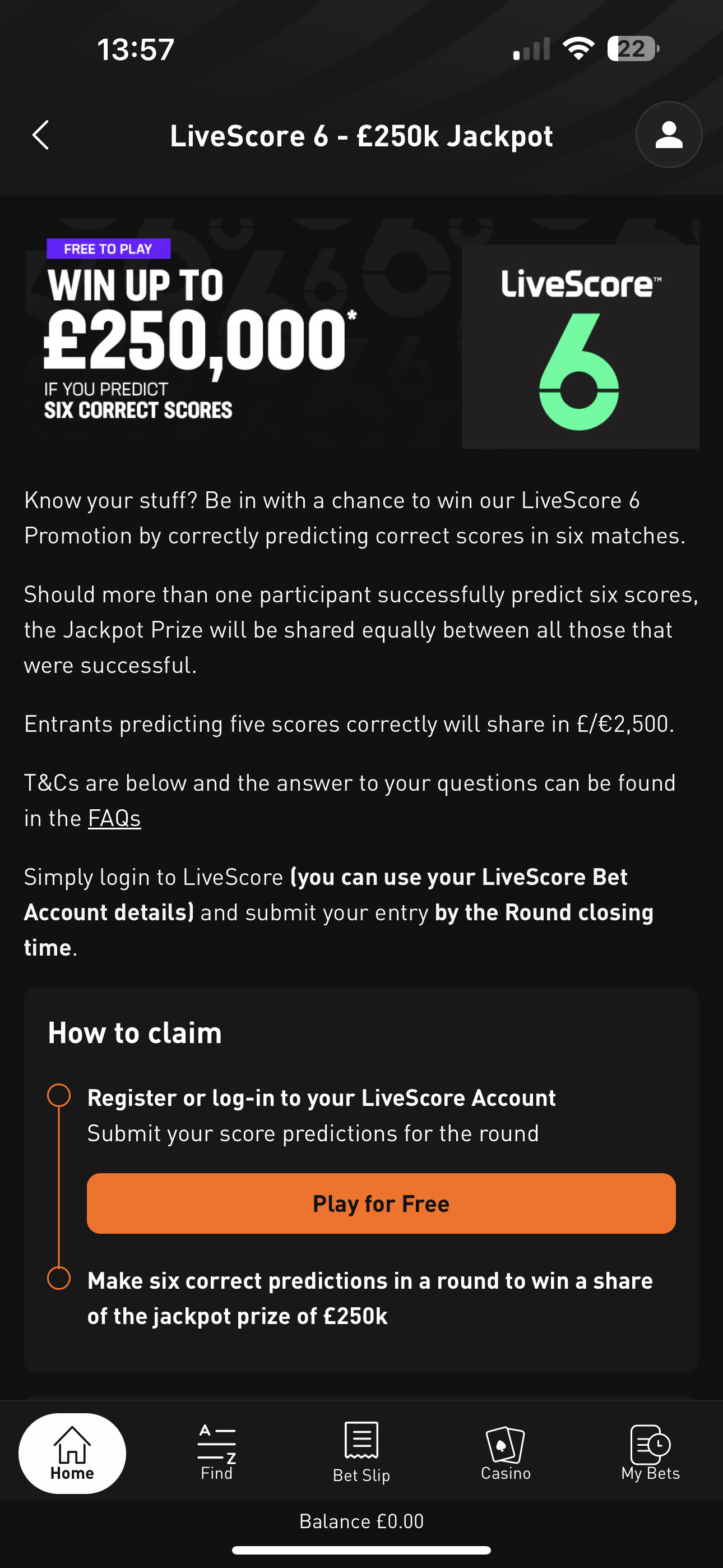 LiveScore Bet Six 3