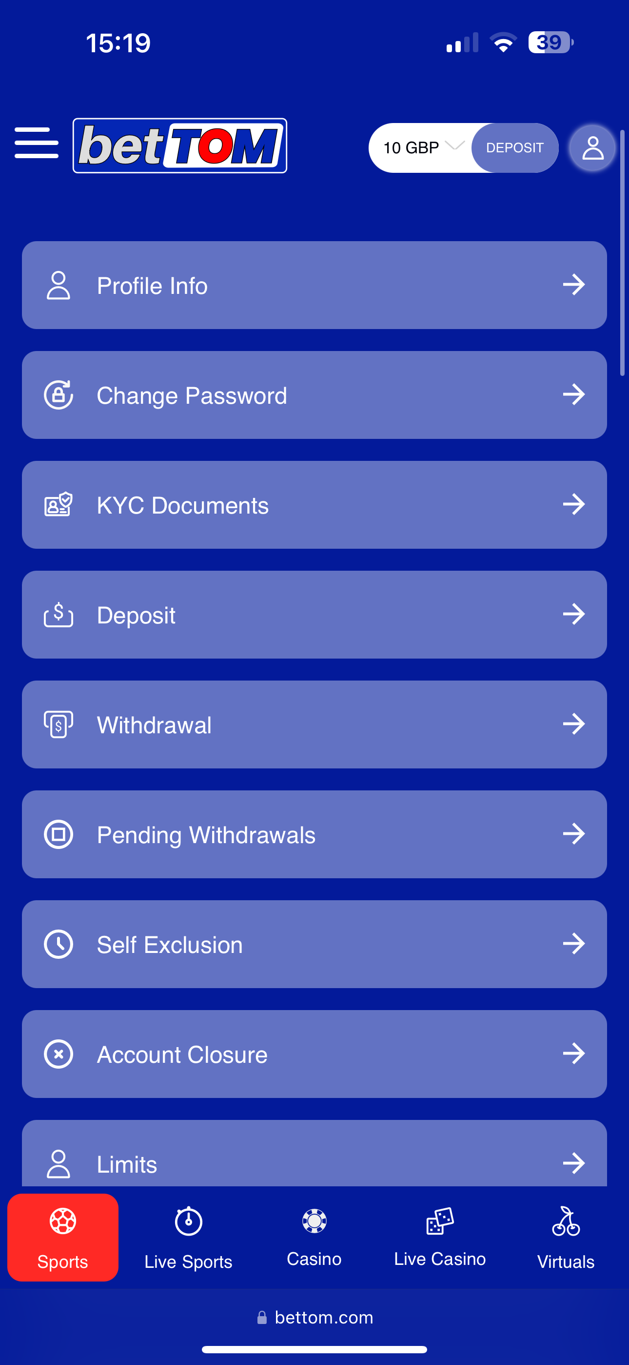 BetTom Withdraw 1
