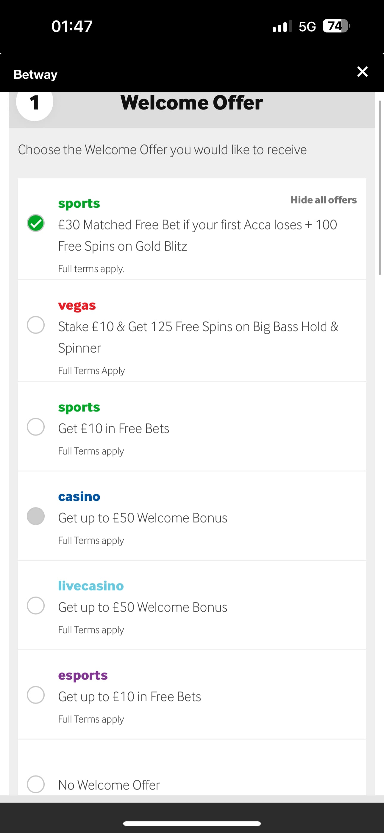 Betway registration app 2