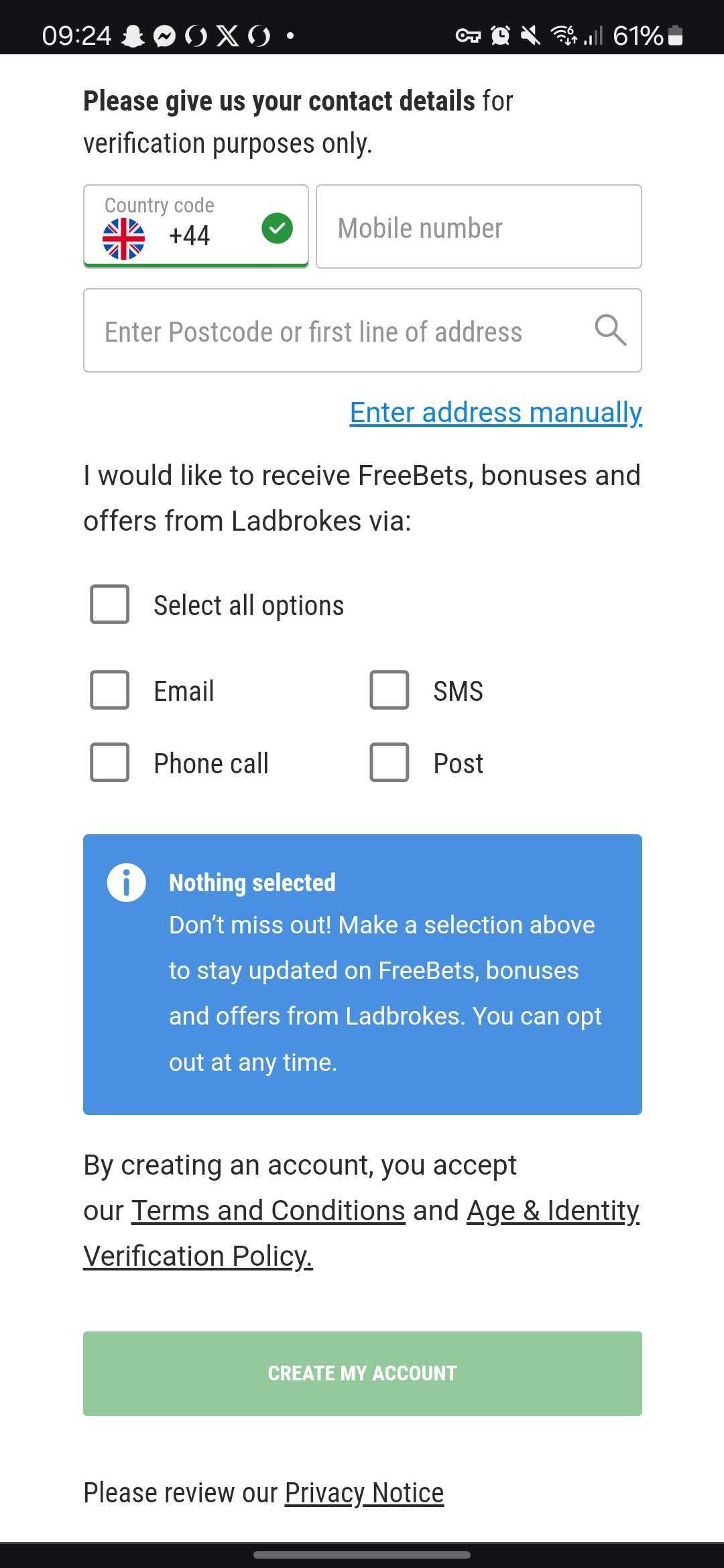 Ladbrokes registration 2