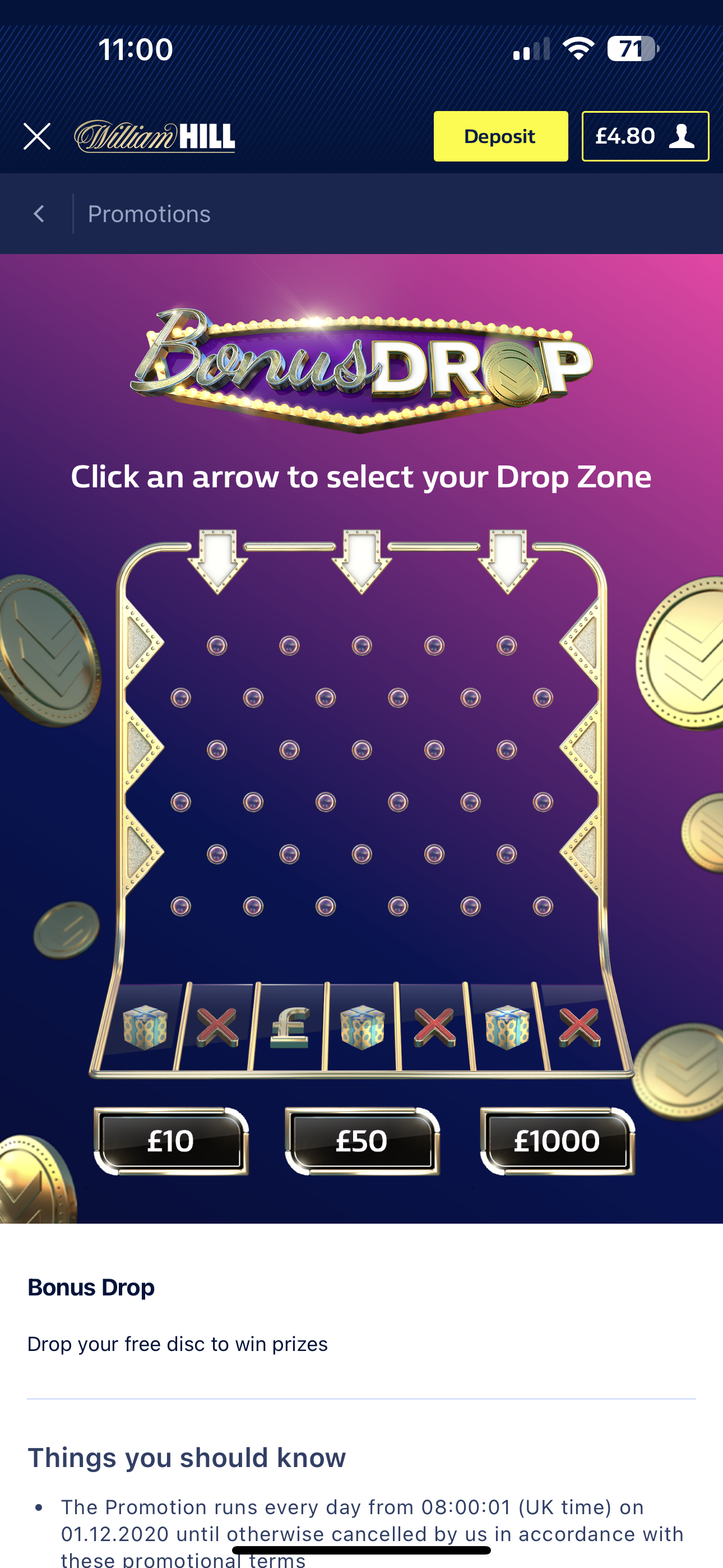 William Hill Bonus Drop 2