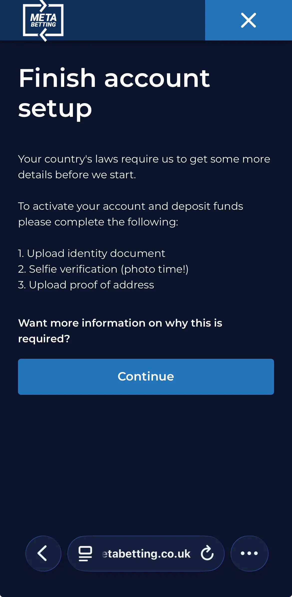 Meta Betting ID Verification