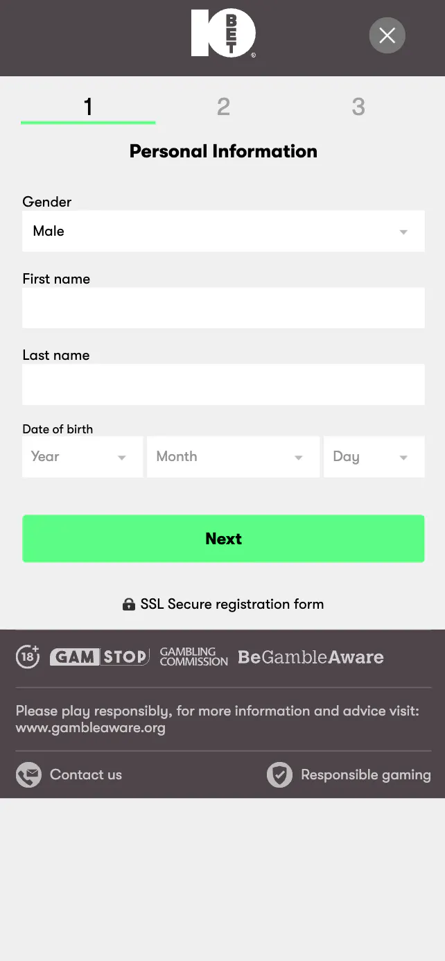 10Bet Signup 2