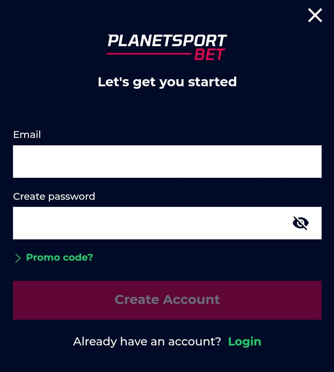 Planet Sport Bet Registration 2