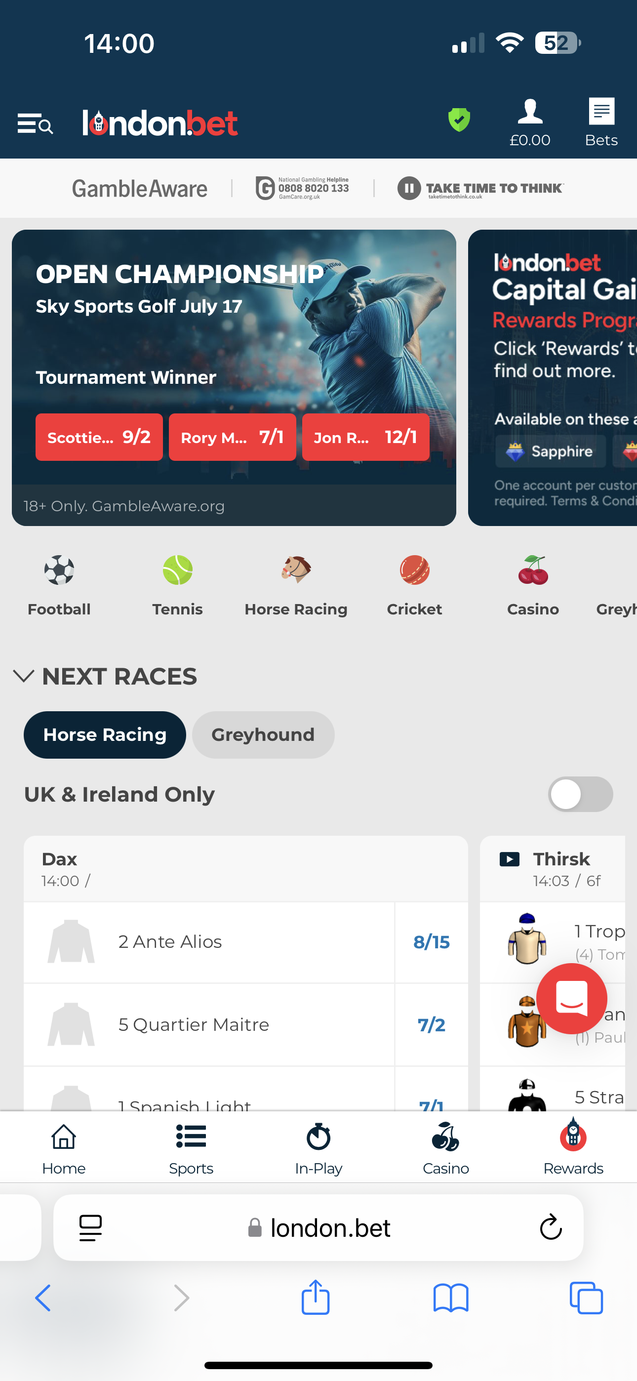 London Bet Home