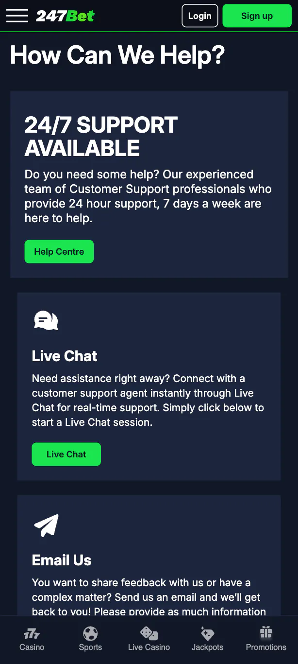 247Bet Customer Support