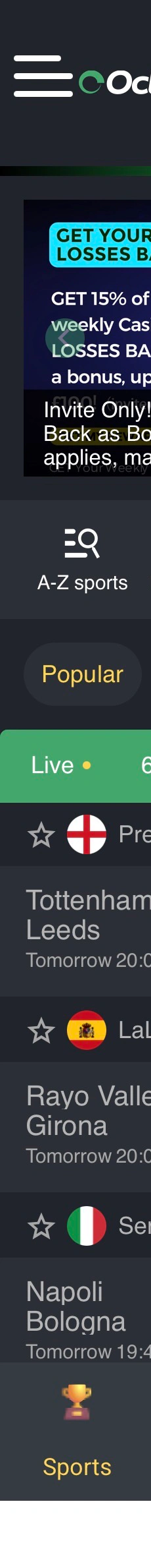 Octobet App Sportsbook Football
