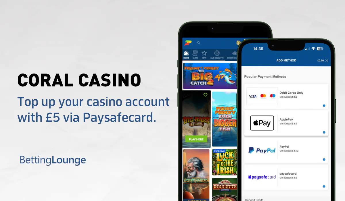 Paysafecard deposits at Coral Casino