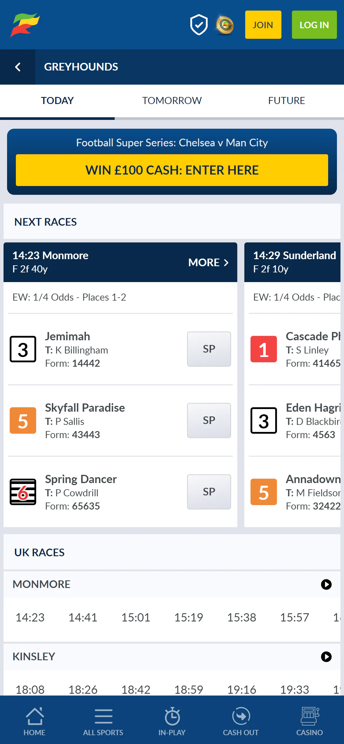 Coral greyhound racing 