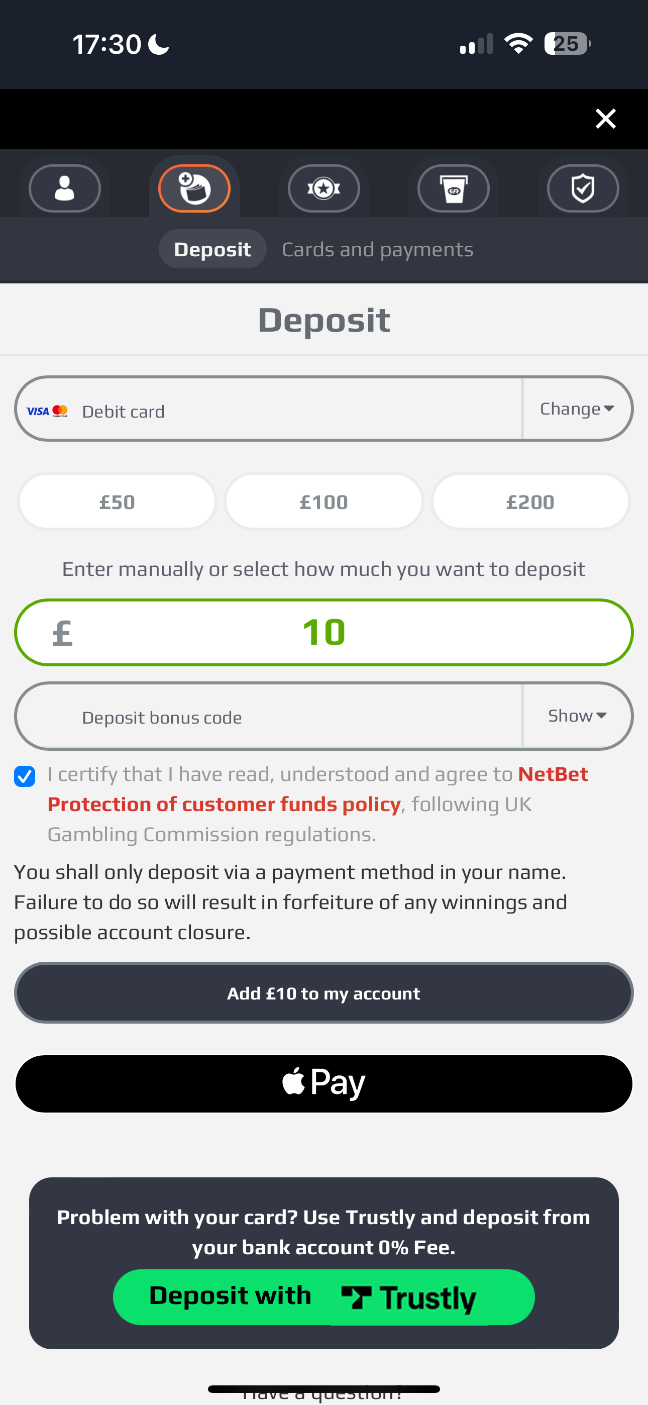 NetBet Deposit 2