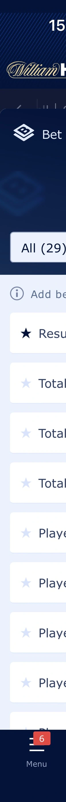 William Hill App Bet Builder