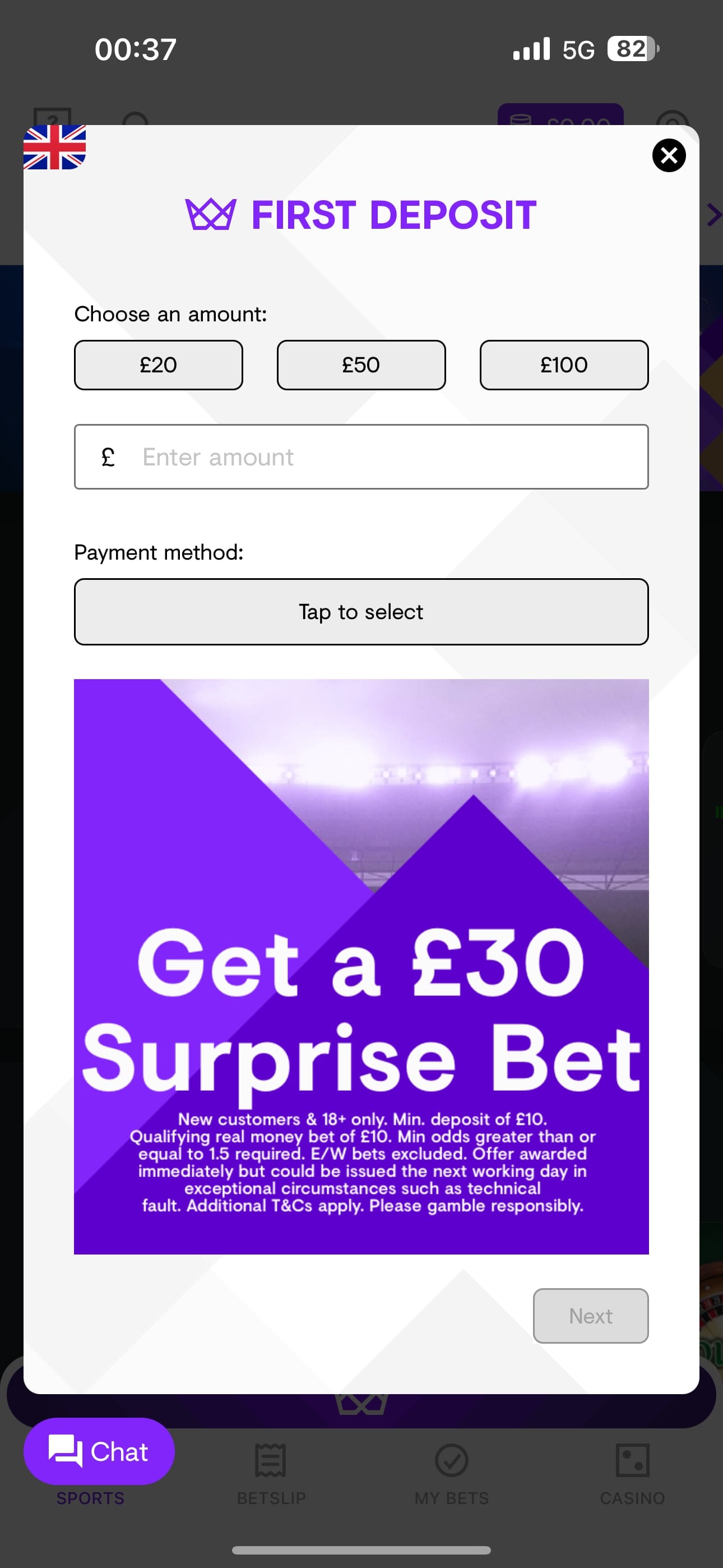 Kwiff Deposit 2