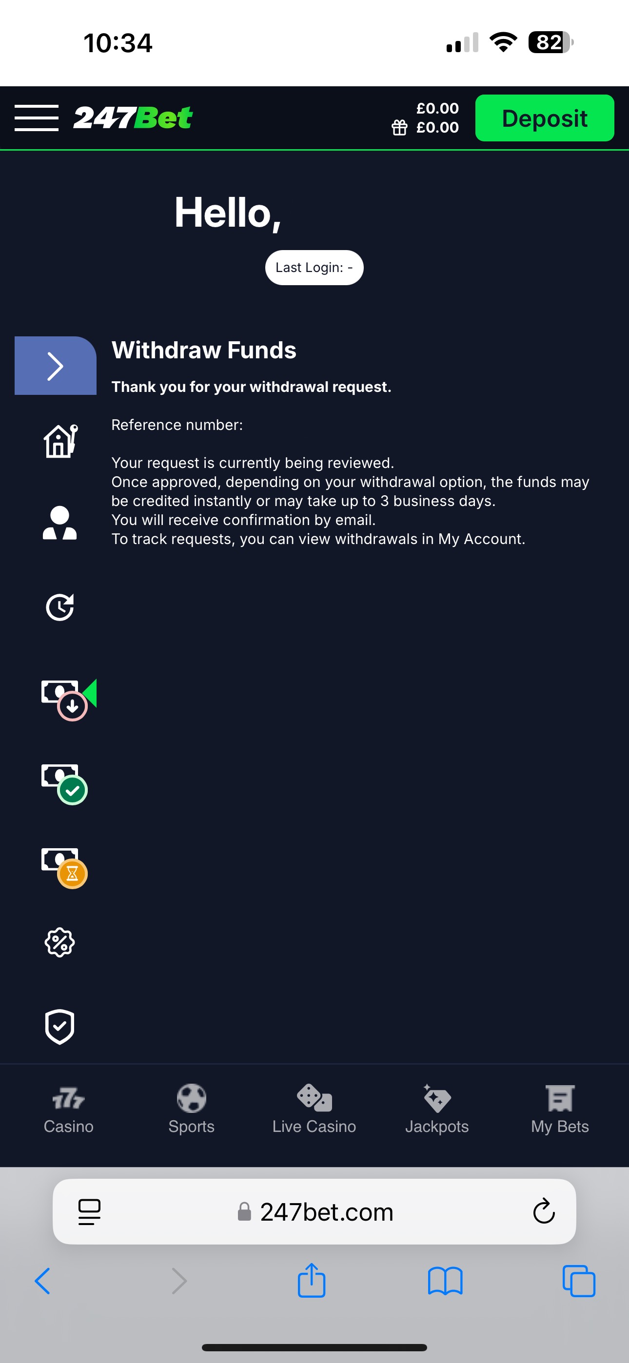 247Bet Withdrawal 3