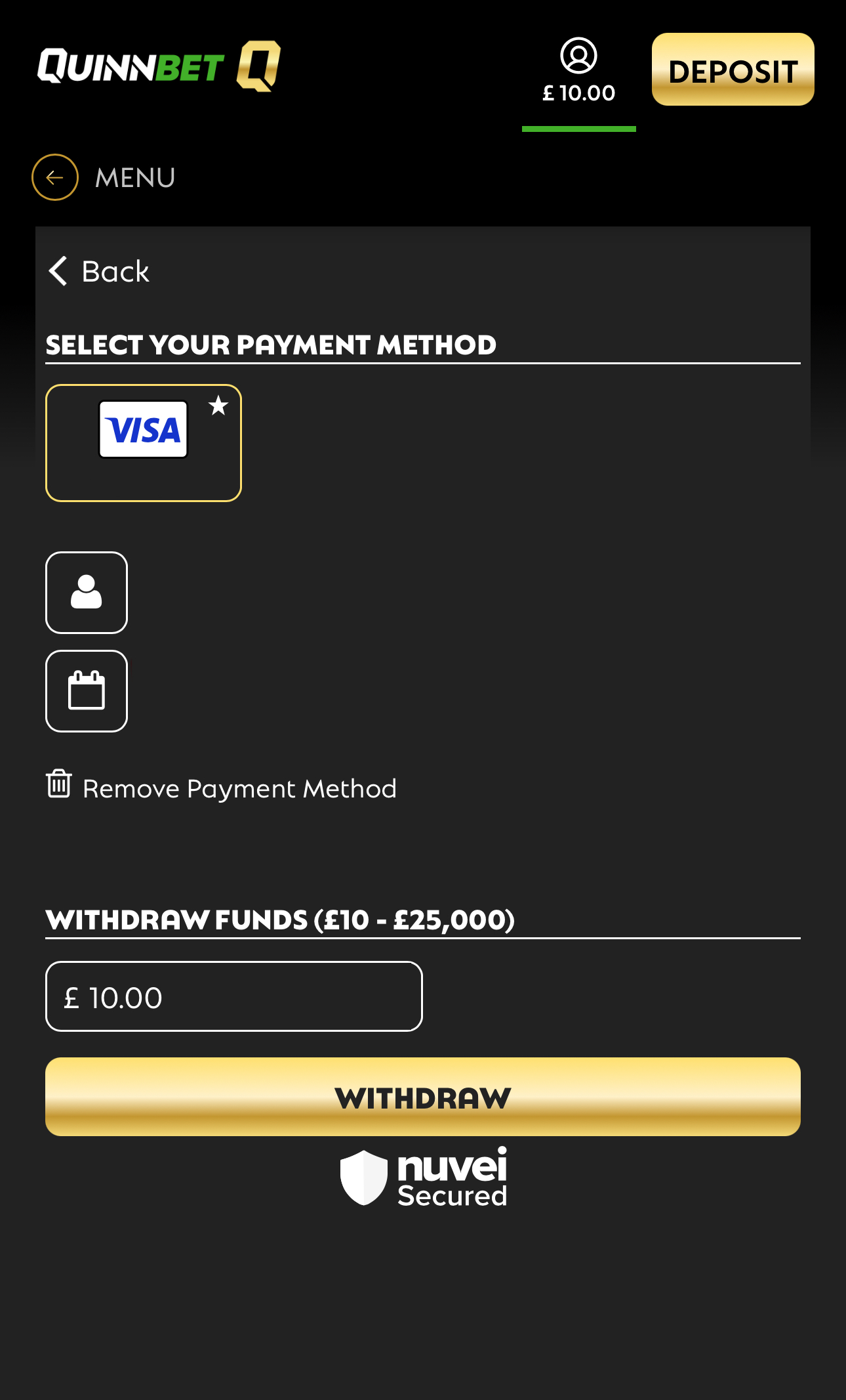 Quinnbet Withdraw 1