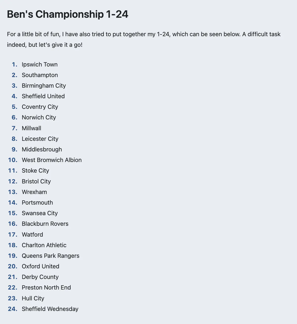 Championship 1-24 25/26