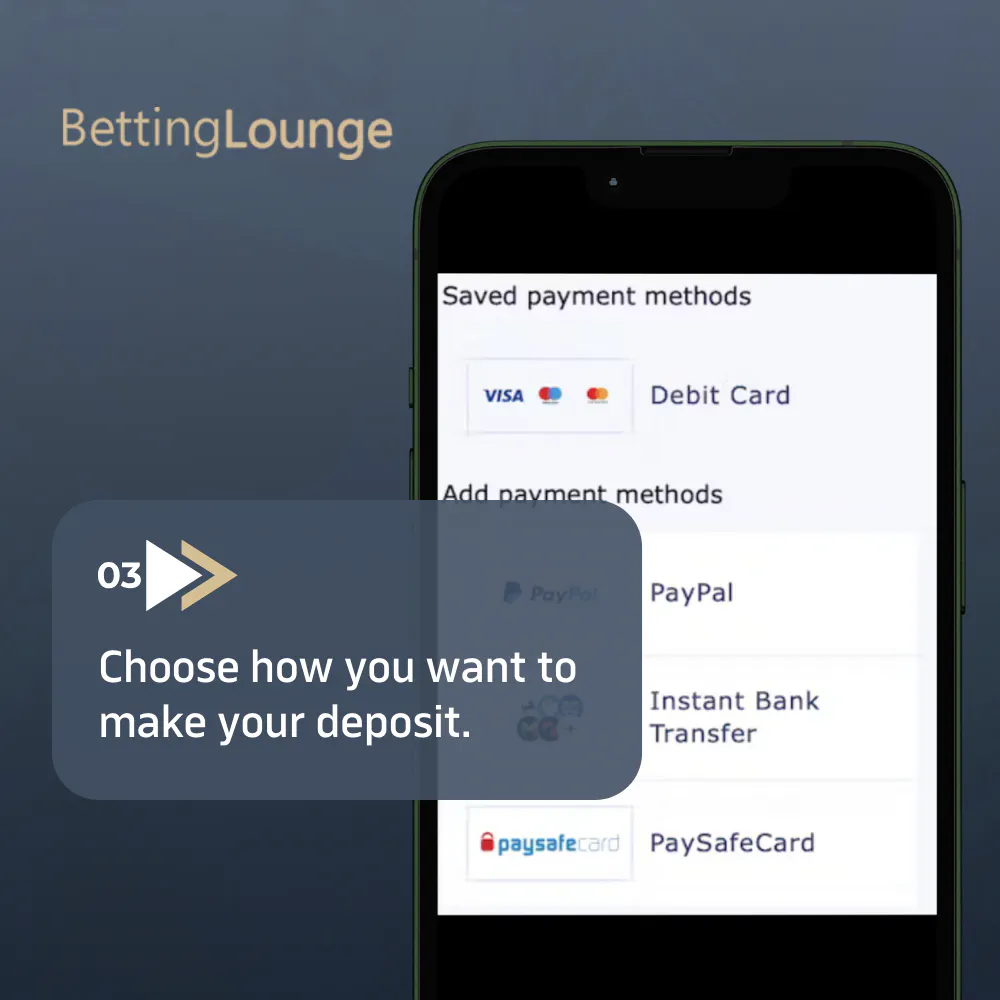 Step 3: Choose how you want to make a deposit.