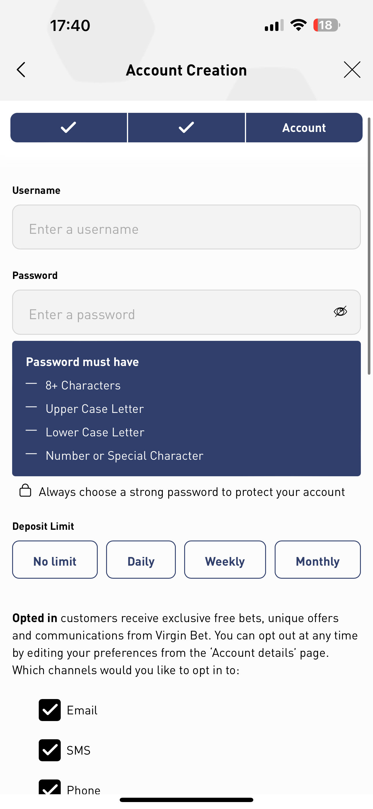 Virgin Bet Signup 3