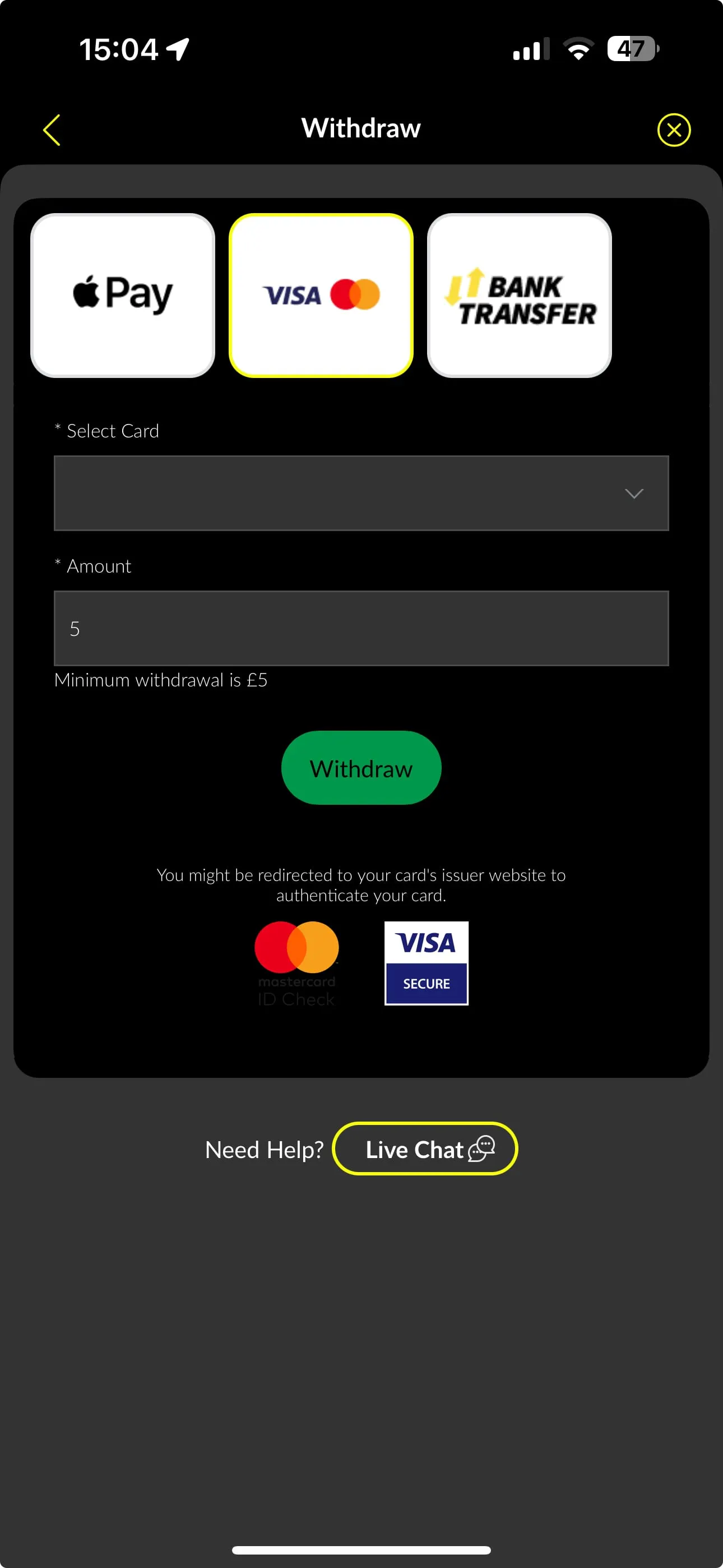 Parimatch withdrawal 2 and 3