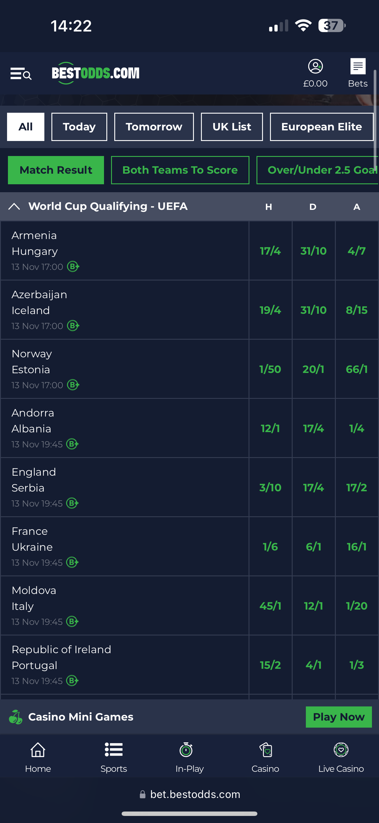 BestOdds Football