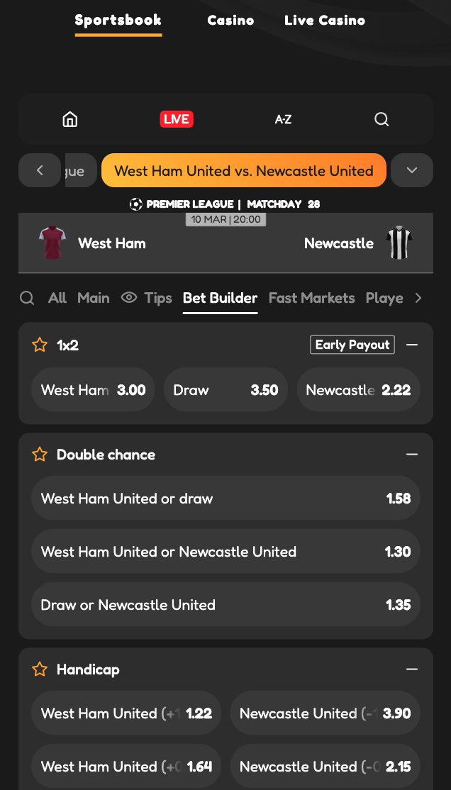 Quickbet Bet Builder