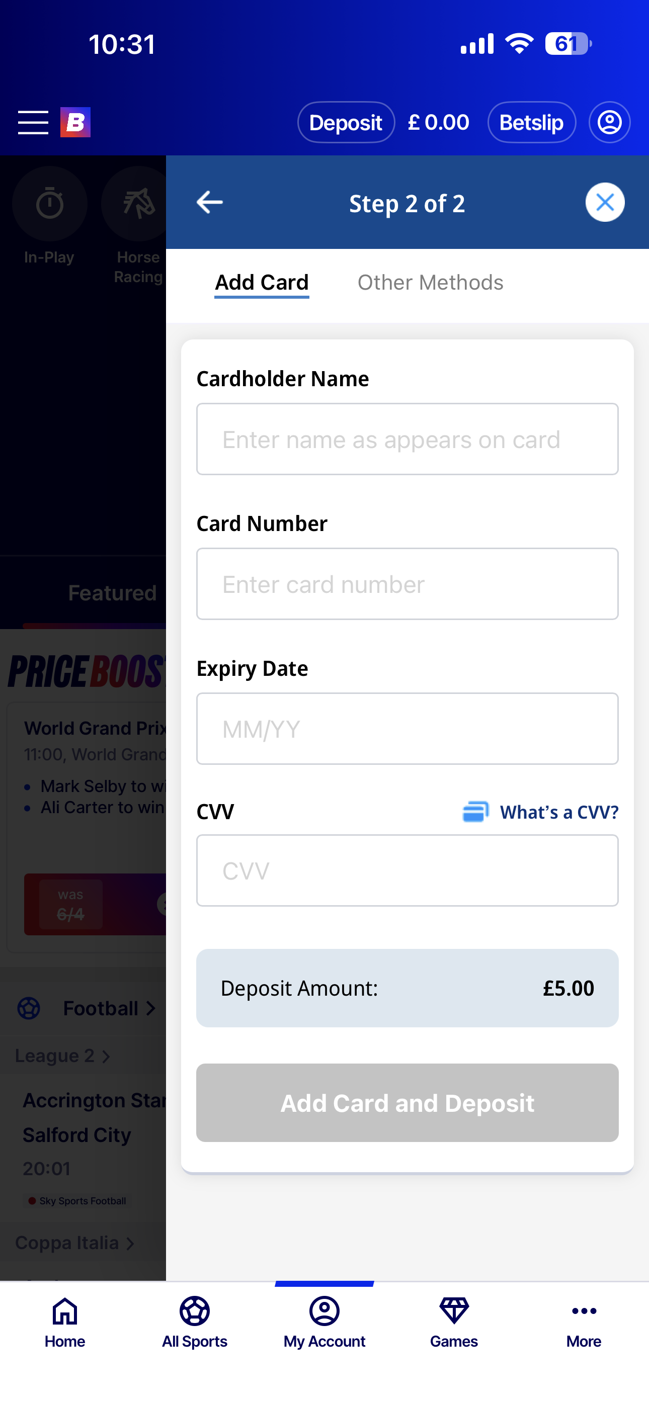 Betfred Deposit 3