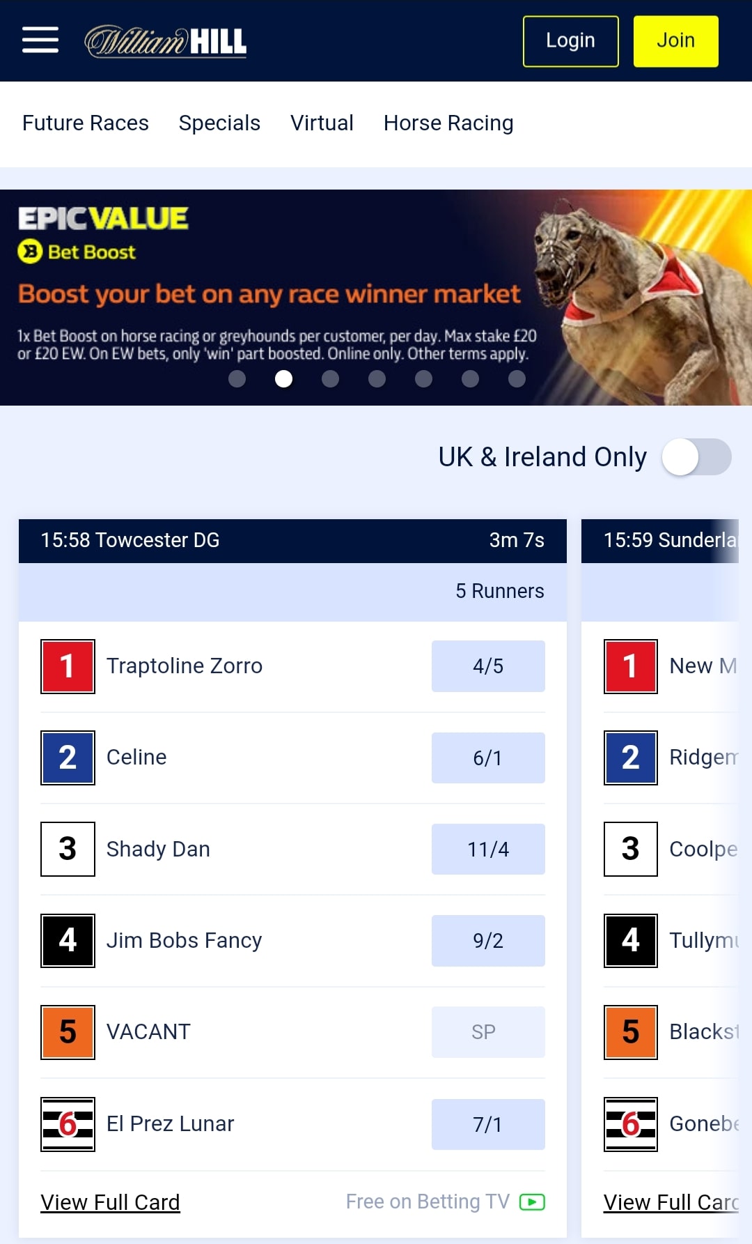 William Hill Greyhound